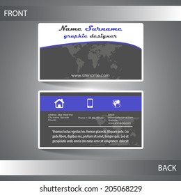 Modern business card template or visiting card set/design for personal presentation, corporate presentation or print/vector illustration 