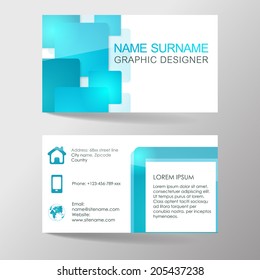 Modern business card template or visiting card set/design for personal presentation, corporate presentation or print/vector illustration 