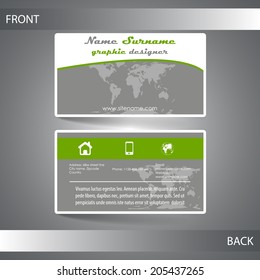Modern business card template or visiting card set/design for personal presentation, corporate presentation or print/vector illustration 