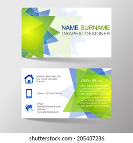 Modern business card template or visiting card set/design for personal presentation, corporate presentation or print/vector illustration 