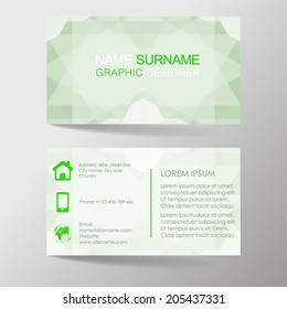 Modern business card template or visiting card set/design for personal presentation, corporate presentation or print/vector illustration 