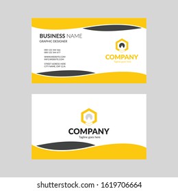 Modern business card template - yellow and gray colors