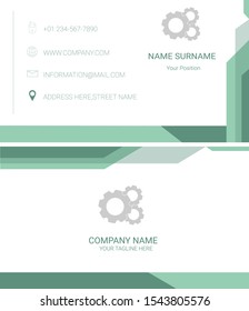 Modern business card template,Gear logo set