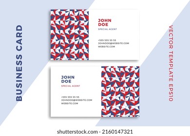 Modern business card templates with abstract pattern. Corporate stationery mockup with trendy geometric pattern. Clean and simple vector editable background with sample text. EPS10