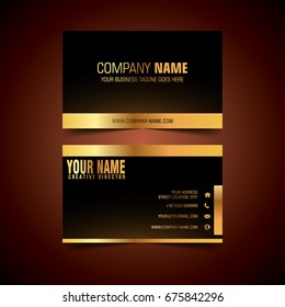 Modern Business Card, texture Gold Vector