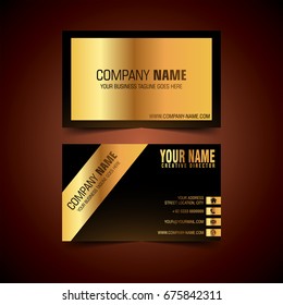Modern Business Card, texture Gold Vector