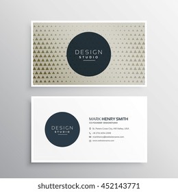 modern business card with triangle pattern