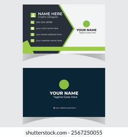 Modern Business Card with Two Sides Card. Company card.