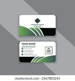 Modern Business Card with Two Sides Card. Company and private visiting card vector template.