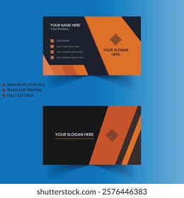 Modern Business Card with Two Sides Card. Company card.