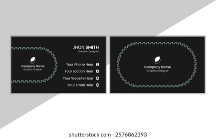 Modern Business Card with Two Sides Card. Company card.