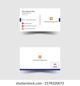 Modern Business Card with Two Sides Card. Company card.