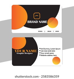 Modern Business Card with Two Sides Card. Company card.