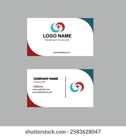 Modern Business Card with Two Sides Card. Company card.