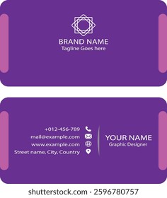 Modern Business Card with Two Sides Card. Company card.