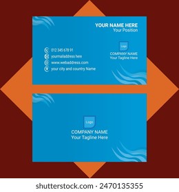 Diseño moderno del Vector de la tarjeta de visita con color cian