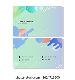 Modern business card. Vector business card with Memphis graphic and hipster elements. Creative and elegant business card design. Vector illustration. EPS 10