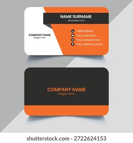 Modern Business Card Vector Template. Elegant blue gradient business card template wave design. Creative And Simple Business Visiting card. Business Card Design Template.