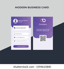 Modern Business Card Vertical - Vector