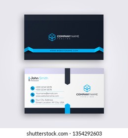 Modern business card or visiting card template design. With inspiration from the abstract.Contact card for company. Two sides Designed . Vector illustration. - Vector Template
