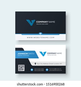 Modern business card or visiting card template design. With inspiration from the abstract.Contact card for company. Two sides Designed . Vector illustration. - Vector Template - Vector