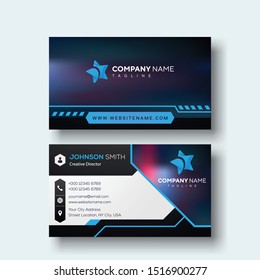 Modern business card or visiting card template design. With inspiration from the abstract.Contact card for company. Two sides Designed . Vector illustration. - Vector Template - Vector