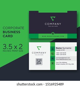 Modern business card or visiting card template design. With inspiration from the abstract.Contact card for company. Two sides Designed . Vector illustration. - Vector Template - Vector