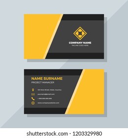 Modern Business Card with Yellow Details