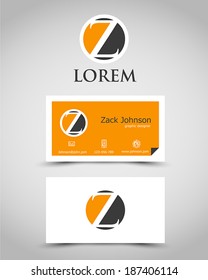 modern business card Z. corporate concept