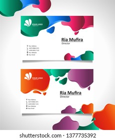 Modern business cards with colorful liquids. Name card