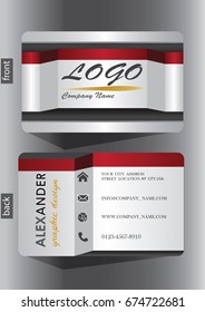 Modern Business Cards Red, White, Design Modern Suitable for Modern business