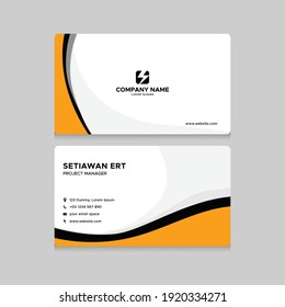 Modern business cards template vector. gold shapes. black and gold