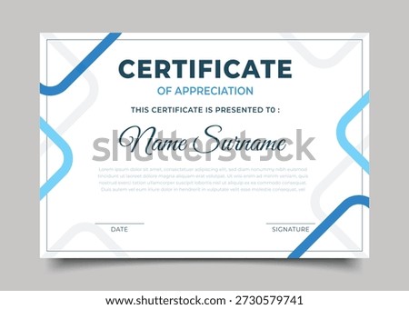 Modern Business Certificate of appreciation template geometric triangle design