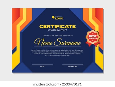 Modern business certificate template design