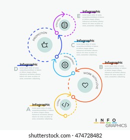 Modern business circle arrows process line style banner. Vector illustration. can be used for workflow layout, diagram, number , step up options, web design, presentations.