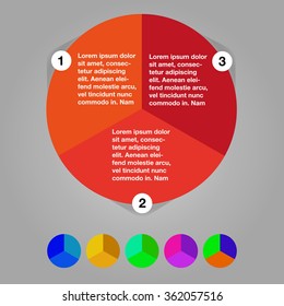 Modern business circle banner (vector illustration for work-flow layout, number options, step up options, web design, info-graphics, diagram). 