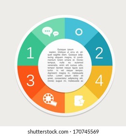 Modern business circle flat style options banner. can be used for tutorial,diagram, number options, step up options, web design, infographics. 