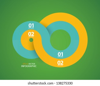 Modern business circle origami style style up options banner. Vector illustration.