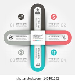 Modern business circle origami style options banner. Vector illustration. can be used for workflow layout, diagram, number options, step up options, web design, infographics.