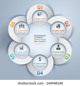 Modern business circle origami style options banner. Vector illustration. can be used for workflow layout, diagram, number options, step up options, web design, infographics.