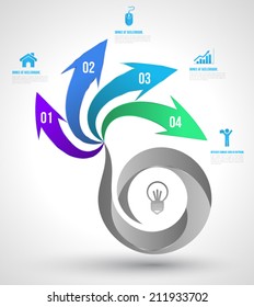 Modern business circle origami style options arrow banner. Vector illustration. can be used for workflow layout, diagram, number options, step up options, web design, infographics.
