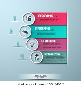 Modern business circle origami style banner. Vector illustration. can be used for workflow layout, diagram, number step up options, web design, infographics.