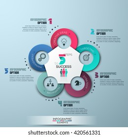Modern business circle origami style banner. Vector illustration. can be used for workflow layout, diagram, number step up options, web design, infographics.
