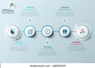 Modern business circle origami style options banner. Can be used for workflow layout, banner, diagram, web design, presentations. infographic template.
