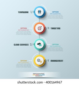 Modern business circle style process template. Vector. can be used for workflow layout, diagram, number step up options, web design, infographics, timeline.