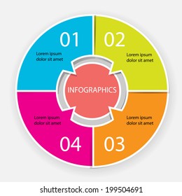 Modern business circle template. Vector illustration.  Can be used for diagram, number options, step up options, infographics.
