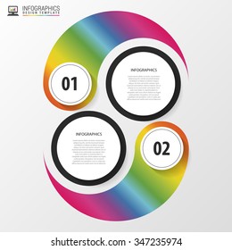 Modern business circle yin yang style options banner with icons. Vector illustration