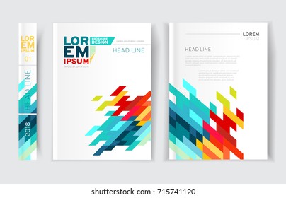 Modern business colorful brochure, leaflet, flyer, cover template. Abstract colorful background lines, meshes, geometrical forms. Cover presentation, layout in A4 size.Vector illustration.