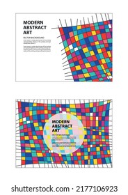 Modern Business Colorful Mosaic Background. Abstract Colorful Background Lines, Geometrical Forms. Brochure, Banner, Page, Leaflet, Flyer, Magazine, Cover Book Template, Vector, Illustration