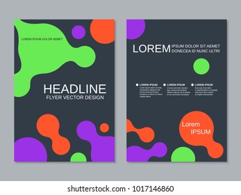 Modern business colorful two-sided flyer, booklet, brochure cover, annual report vector design template